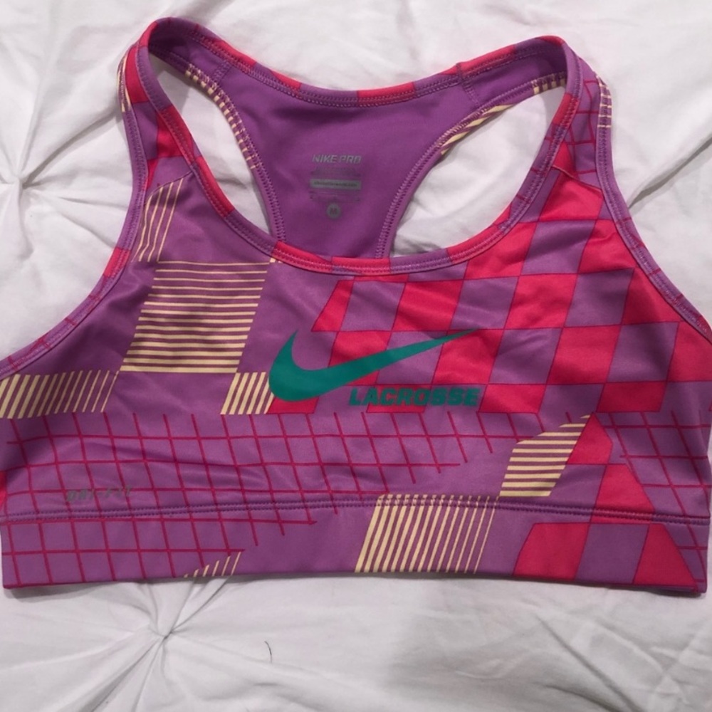 Nike Pro multi-colored “Lacrosse” sports bra (M)